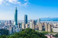 Beautiful landscape and cityscape of taipei 101 building and architecture in the city Royalty Free Stock Photo