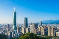 Beautiful landscape and cityscape of taipei 101 building and architecture in the city Royalty Free Stock Photo