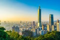 Beautiful landscape and cityscape of taipei 101 building and architecture in the city Royalty Free Stock Photo