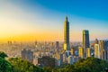 Beautiful landscape and cityscape of taipei 101 building and architecture in the city Royalty Free Stock Photo