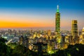 Beautiful landscape and cityscape of taipei 101 building and architecture in the city Royalty Free Stock Photo