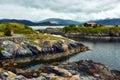 Beautiful landscape on the coast of famous Atlantic Ocean Road - Atlanterhavsveien Royalty Free Stock Photo