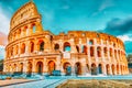 Beautiful landscape of the Colosseum in Rome- one of wonders of the world  in the evening time Royalty Free Stock Photo