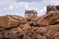 Old house in Cote de Granit Rose in Bretagne, France