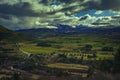 beautiful landscape of crown range road view point ,between wanaka town to queenstown south island new zealand Royalty Free Stock Photo