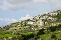Beautiful landscape in Cyprus with many private houses on the hillside