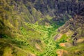 Beautiful landscape detail of Na Pali coast cliffs and valley, K