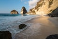 Beautiful landscape of Diamond beach in a morning sunrise in summer season. Nusa Penida island near Bali island, Indonesia Royalty Free Stock Photo