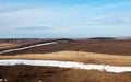 Beautiful landscape early spring in the field on a sunny day Royalty Free Stock Photo