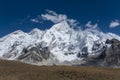 Beautiful Landscape of Everest and Lhotse peak from Gorak Shep. During the way to Everest base camp.