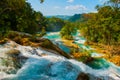 Landscape with fabulous waterfall Agua Azul, Chiapas, Palenque, Mexico Royalty Free Stock Photo