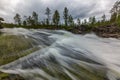 Beautiful landscape with fast flow river, Norway Royalty Free Stock Photo