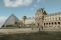 Beautiful landscape film shot of the LouvrÃÂ© in Paris