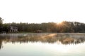 Beautiful landscape with forest and houses Royalty Free Stock Photo