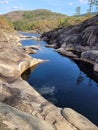 Beautiful landscape of Giants Kettle on a sunny day, Jettegrytene, Norway Royalty Free Stock Photo