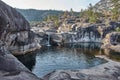 Beautiful landscape of Giants Kettle on a sunny day, Jettegrytene, Norway Royalty Free Stock Photo