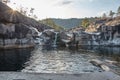 Beautiful landscape of Giants Kettle on a sunny day, Jettegrytene, Norway Royalty Free Stock Photo