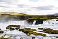 Beautiful Landscape Godafoss Waterfall and Cliff in East Iceland