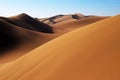 Golden sand dunes in central desert of Iran , near Kashan Royalty Free Stock Photo
