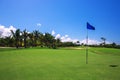 Beautiful landscape of a golf court with palm trees Royalty Free Stock Photo
