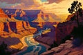 Beautiful landscape of Grand Canyon National Park at sunset, Arizona, USA Royalty Free Stock Photo