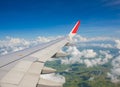 Beautiful landscape green field views from an airplane