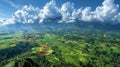 A beautiful landscape with green fields and clouds Royalty Free Stock Photo