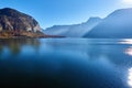 Beautiful landscape of Hallstatt mountain village with Hallstatter lake in Salzkammergut region, Austria Royalty Free Stock Photo