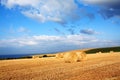 Beautiful landscape with hay bales, Scotland Royalty Free Stock Photo