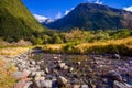 Beautiful landscape of high mountain glacier at milford sound, in south island in New Zealand Royalty Free Stock Photo