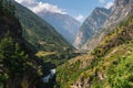 Beautiful landscape of Himalaya mountains in Manaslu circuit trekking route, Nepal Royalty Free Stock Photo
