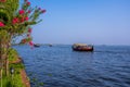 Beautiful landscape with a house boating in marine drive, Kochi, India. Travel and tourism Kerala - houseboat on Royalty Free Stock Photo