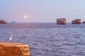 Beautiful landscape with a house boating in marine drive, Kochi, India. Travel and tourism Kerala - houseboat on Royalty Free Stock Photo