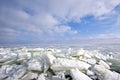 Beautiful landscape of ice floes in Netherlands