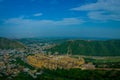 Beautiful landscape of India Jaipur Amber fort in Rajasthan. Ancient indian palace architecture panoramic view Royalty Free Stock Photo