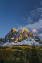 Beautiful landscape of Italian dolomites near Santa Magdalena