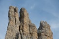 Beautiful landscape Italy beauty, Dolomites under a blue sky in Val di Fassa Royalty Free Stock Photo