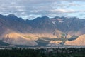 Beautiful landscape of Karakoram mountains range in Skardu village in summer season in a morning, Gilgit Baltistan, Pakistan