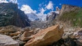 Beautiful landscape of Karakorum mountain in summer, Laila Peak and Gondogoro Glacier Khuspang camp, K2 trek, Pakistan