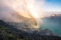 Beautiful landscape of Kawah Ijen volcano in East Java of Indonesia at dawn. Royalty Free Stock Photo