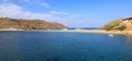 Beautiful landscape of Kolona beach Kythnos island Cyclades Greece. Royalty Free Stock Photo