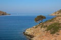 Beautiful landscape in Kolona beach Kythnos island Cyclades Greece. Royalty Free Stock Photo
