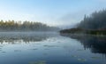 Beautiful landscape with lake, early morning Royalty Free Stock Photo