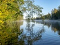 Beautiful landscape with lake, early morning Royalty Free Stock Photo