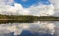 Beautiful landscape of a lake in a forest. Rolley Lake Provincial Park near the town of Mission in BC, Canada