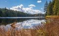 Beautiful landscape of a lake in a forest. Rolley Lake Provincial Park near the town of Mission in BC, Canada