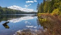 Beautiful landscape of a lake in a forest. Rolley Lake Provincial Park near the town of Mission in BC, Canada