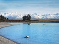 Beautiful landscape of Lake Tekapo and mountains in winter, South Island, New Zealand Royalty Free Stock Photo
