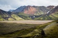 View of the Landmannalaugar mountains on Iceland