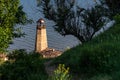 Beautiful landscape with lighthouse near sea Royalty Free Stock Photo